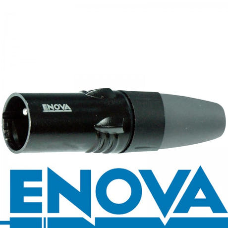 Enova 3-Pin XLR uros kaapeli pistoke, musta