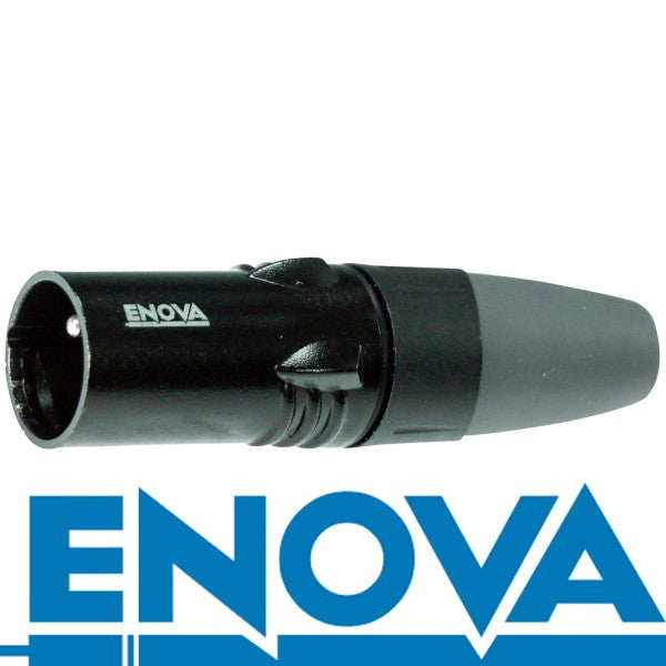 Enova 3-Pin XLR uros kaapeli pistoke, musta