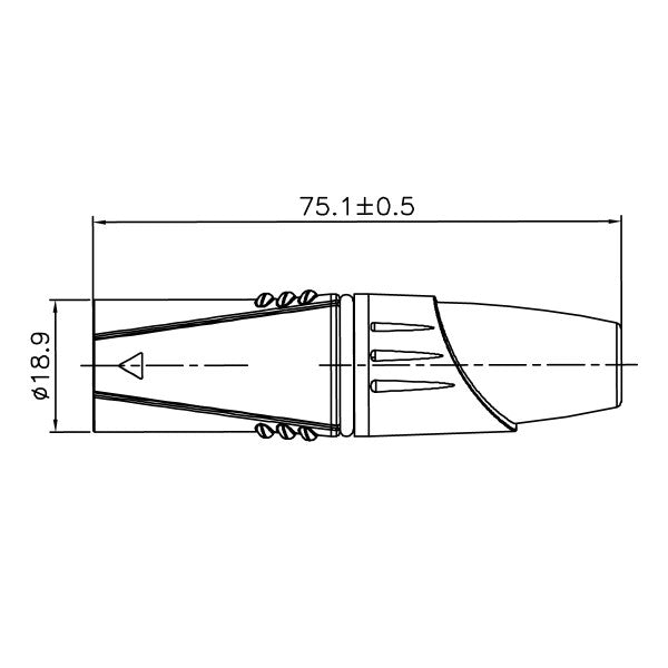 Enova 3-Pin XLR uros kaapeli pistoke, musta