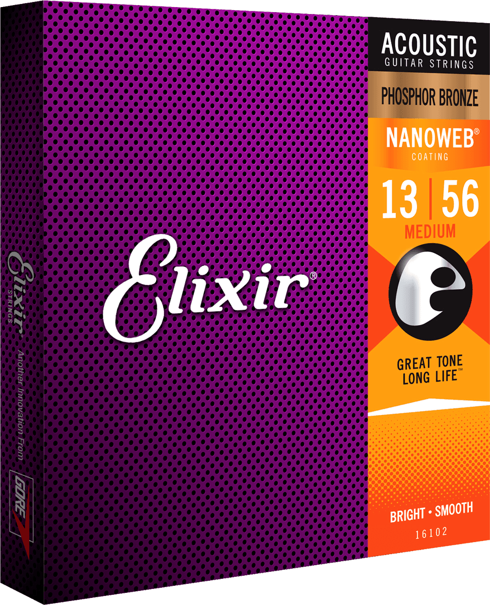 Elixir Nanoweb Phosphor Bronze kitarajousi (Medium, 13-56)