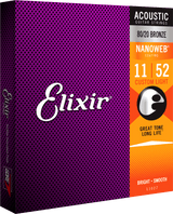 Elixir Nanoweb Bronze 80/20 kitarajousi (Custom Light, 11-52)