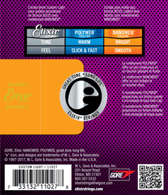 Elixir Nanoweb Bronze 80/20 Kitaran Kielet (Custom Light, 11-52)