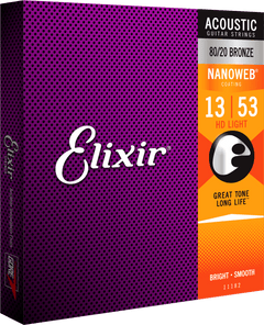 Elixir Nanoweb Bronze 80/20 Kitaran Kielet (HD Light, 13-53)