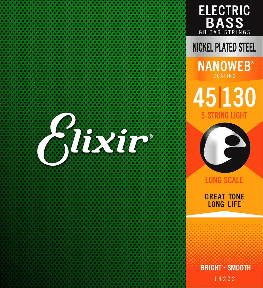 Elixir Nanoweb Nickel Bassojousi (Light, 5c, 45-130)