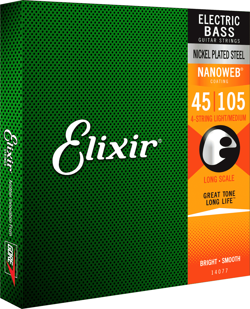 Elixir Nanoweb Nickel Basso-jousi (Medium, 45-105)