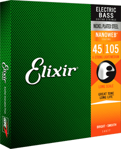Elixir Nanoweb Nickel Basskielet (Medium, 45-105)
