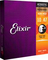 Elixir Nanoweb Phosphor Bronze  kitarajousi (Extra Light, 10-47)
