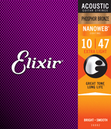 Elixir Nanoweb Phosphor Bronze  kitarajousi (Extra Light, 10-47)