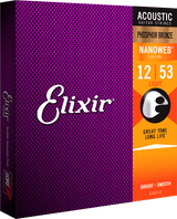 Elixir Nanoweb Phosphor Bronze kitarajousi (Light, 12-53)