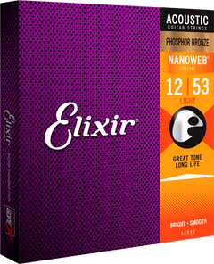 Elixir Nanoweb Phosphor Bronze Kitaran Kielet (Light, 12-53)