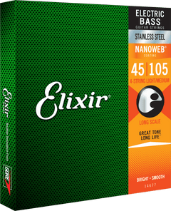 Elixir Nanoweb Stainless Steel Basskielet (Medium, 4c, 45-105)