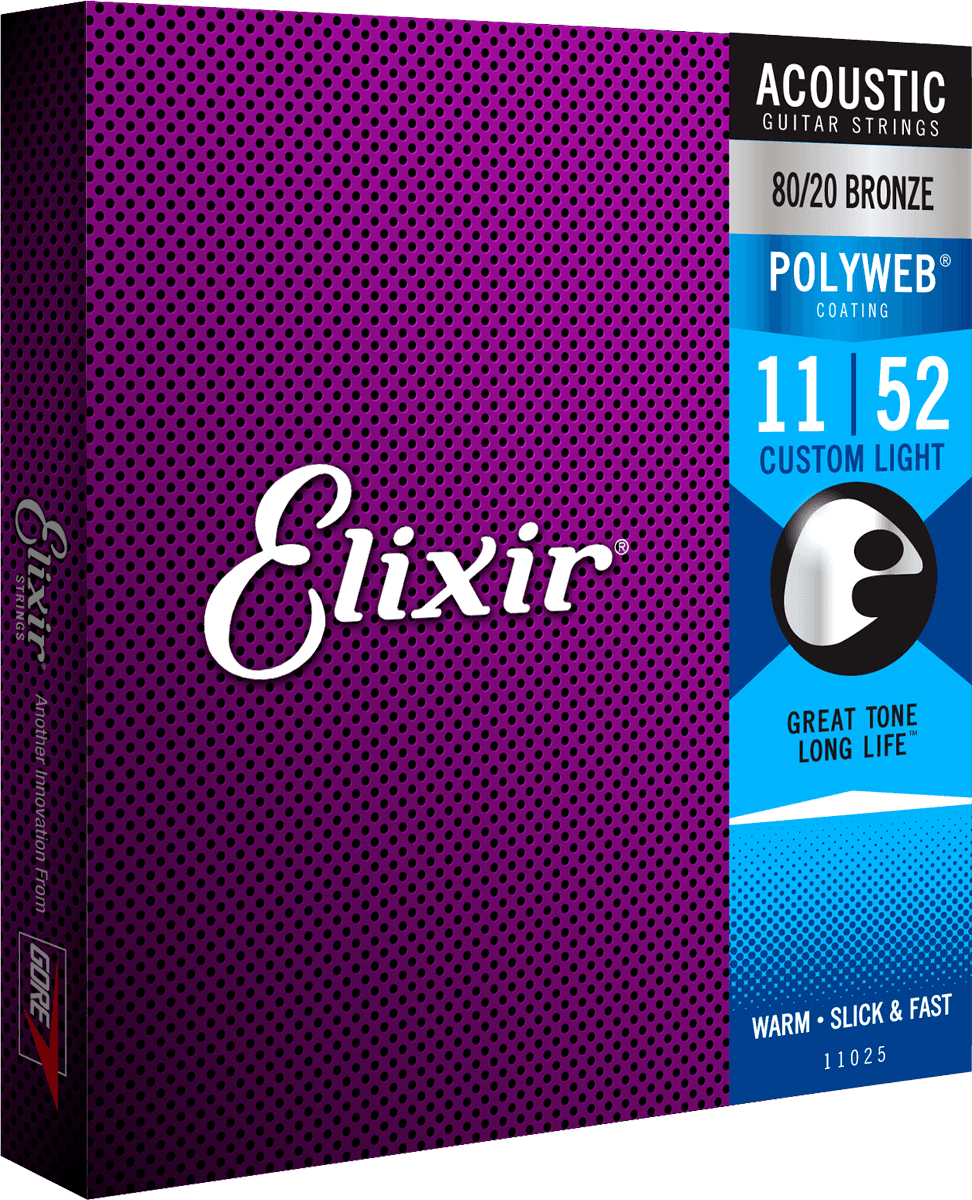 Elixir Polyweb Bronze 80/20 kitarajousi (Custom Light, 11-52)