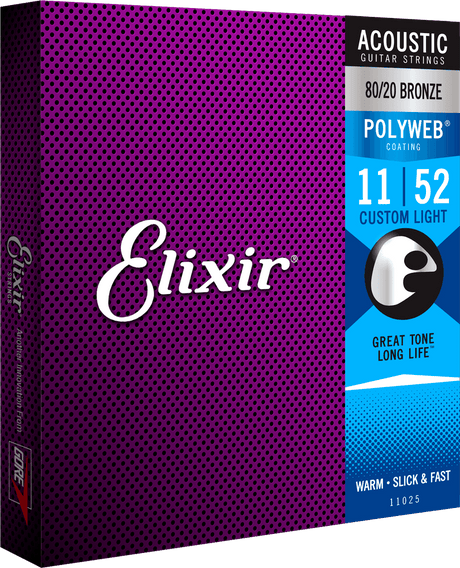 Elixir Polyweb Bronze 80/20 Kitaran Kielet (Custom Light, 11-52)