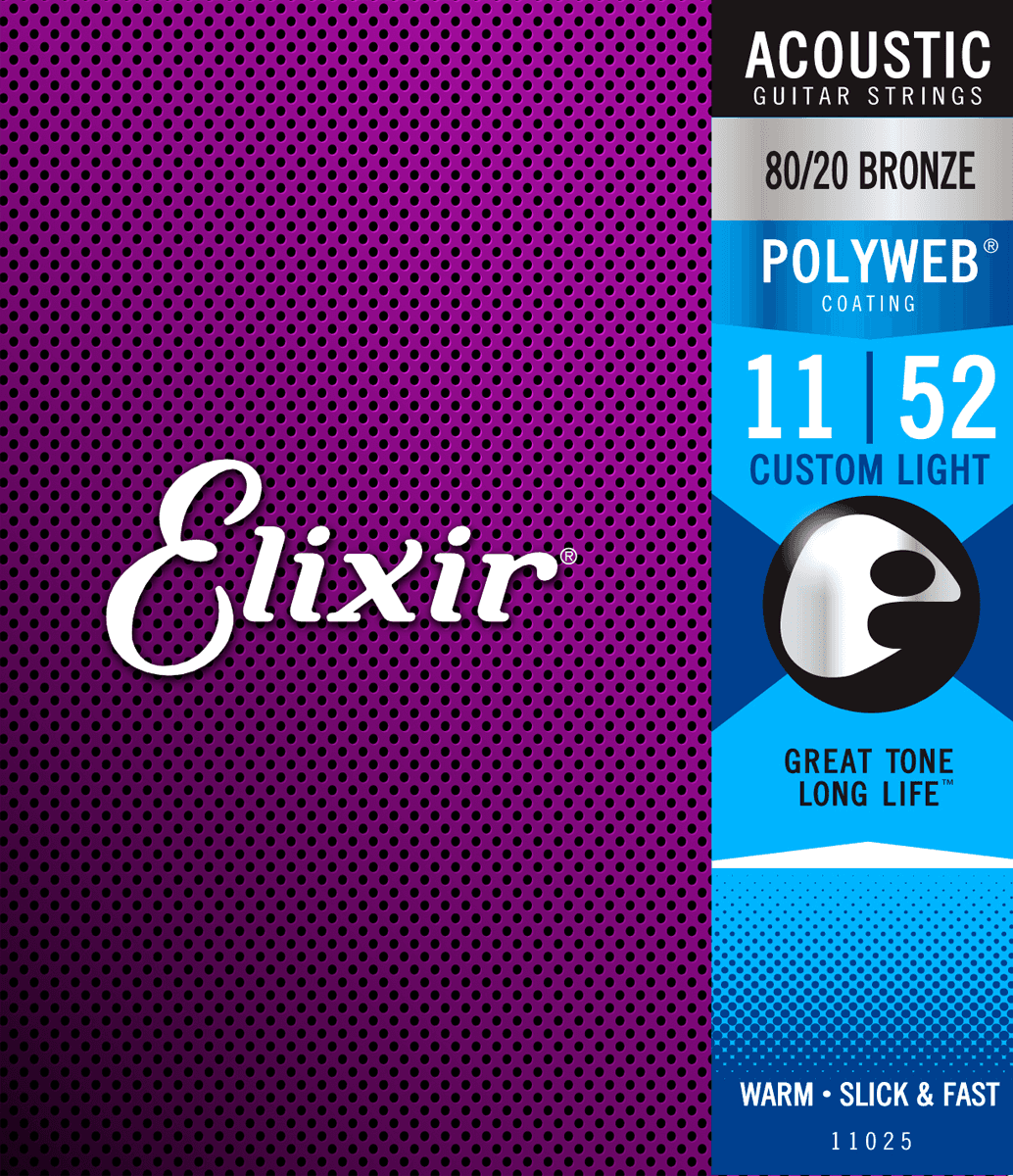 Elixir Polyweb Bronze 80/20 Kitaran Kielet (Custom Light, 11-52)