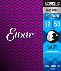 Elixir Polyweb Bronze 80/20 Kitaran Kielet (Light, 12-53)
