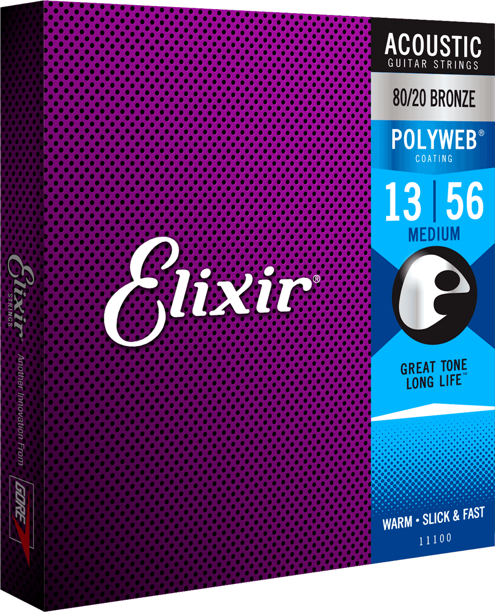 Elixir Polyweb Bronze 80/20 Kitaran Kielet (Medium, 13-56)