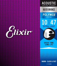 Elixir Polyweb Bronze 80/20 Kitaran Kielet (Extra Light, 10-47)