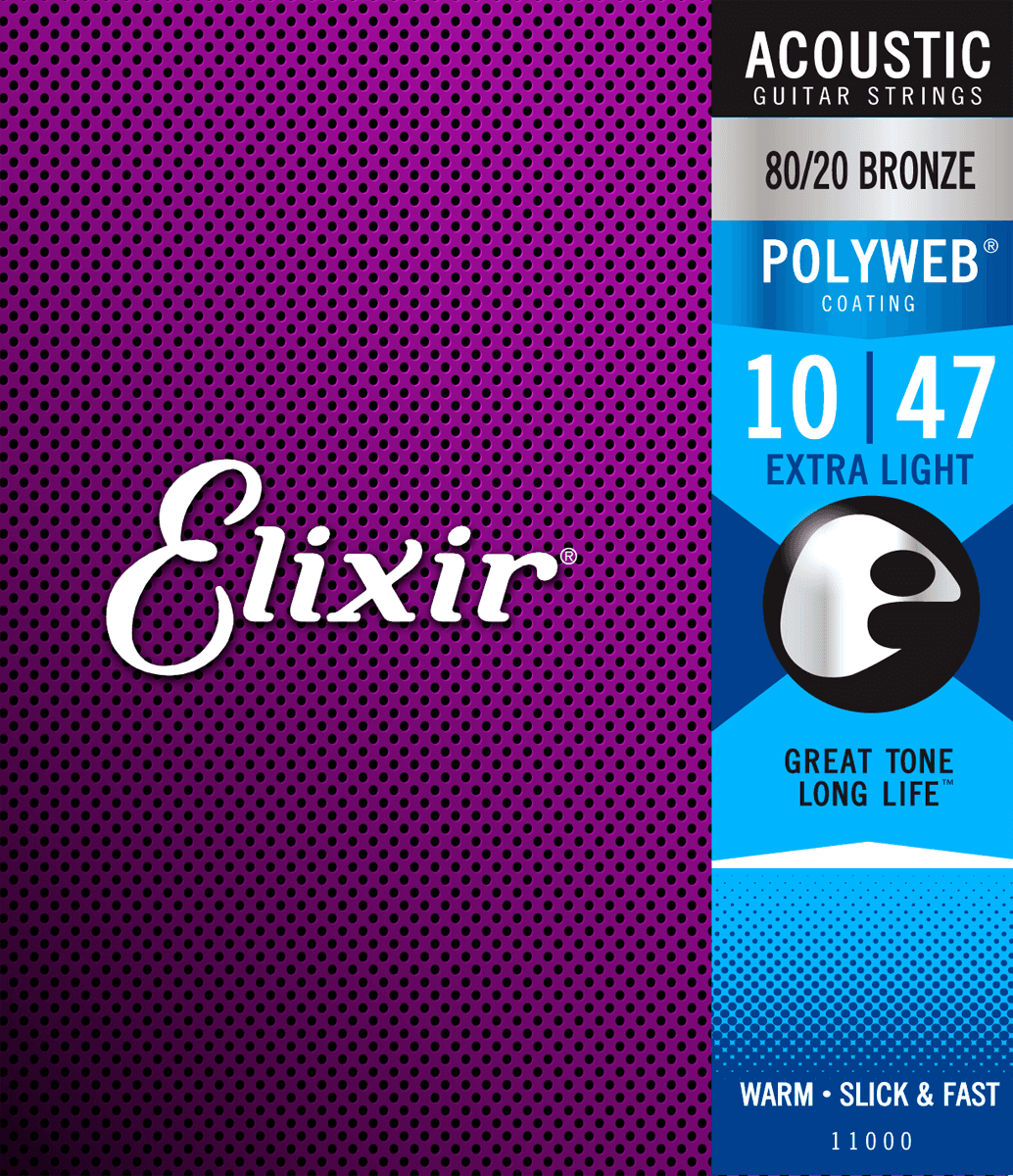 Elixir Polyweb Bronze 80/20 Kitaran Kielet (Extra Light, 10-47)