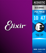 Elixir Polyweb Bronze 80/20 kitarajousi (Extra Light, 10-47)