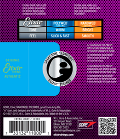 Elixir Polyweb Bronze 80/20 Kitaran Kielet (Extra Light, 10-47)
