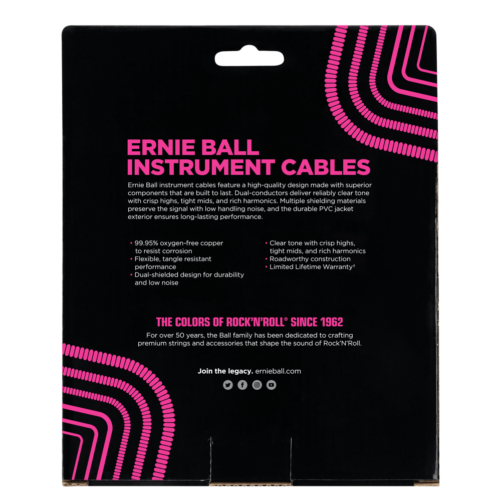 Ernie Ball 6044 Kitarakaapeli (Musta, 9m)