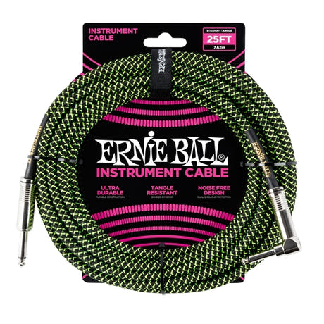 Ernie Ball 6066 Kitarakaapeli (Musta, Vihreä, 7,5m)