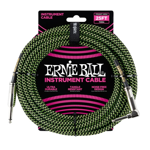 Ernie Ball 6066 Kitarakaapeli (Musta, Vihreä, 7,5m)