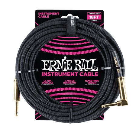 Ernie Ball 6086 Kitarakaapeli (Musta, 5,4m)