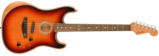 Fender American Acoustasonic Stratocaster Sähkökitara (3-värinen Sunburst)
