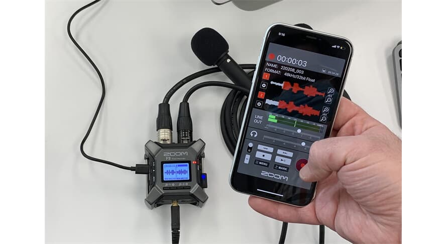 Zoom F3 Tallennin