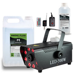 Marconi Full RGB Fog Machine (500 W, Musta) Bundle
