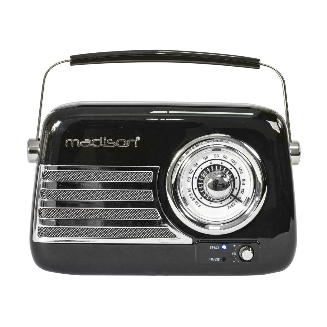 Madison Retro Radio Bluetoothilla ja FM:llä (Musta)