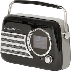 Madison Retro Radio med Bluetooth, FM ja DAB (Musta)