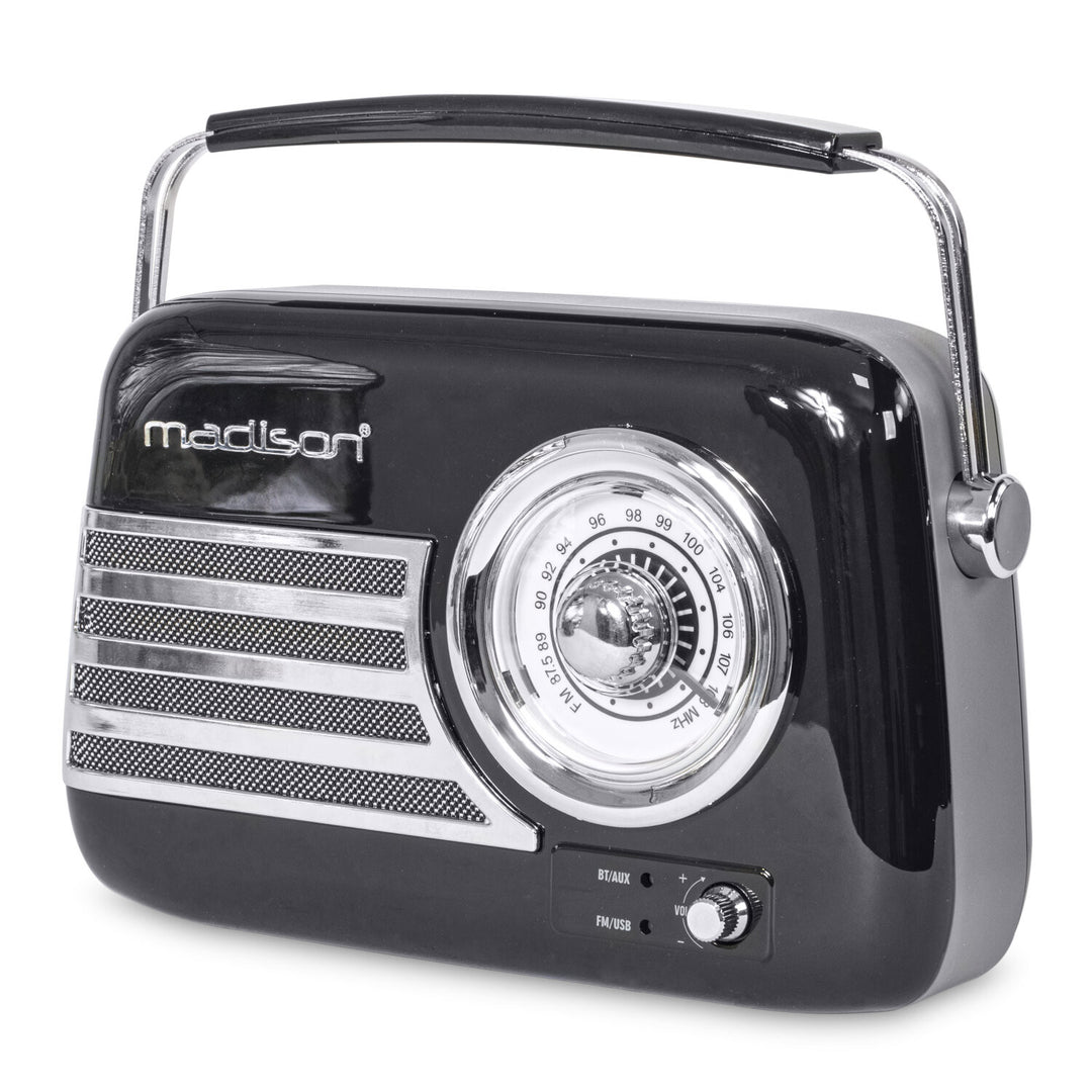 Madison Retro Radio Bluetoothilla ja FM:llä (Musta)