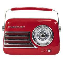 Madison Retro Radio Bluetoothilla ja FM:llä (Punainen)