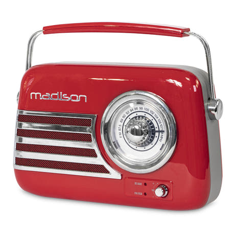 Madison Retro Radio Bluetoothilla ja FM:llä (Punainen)