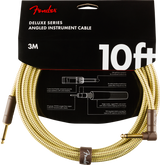 Fender Deluxe kitarakaapelin kulmaliitin (Tweed, 3m)