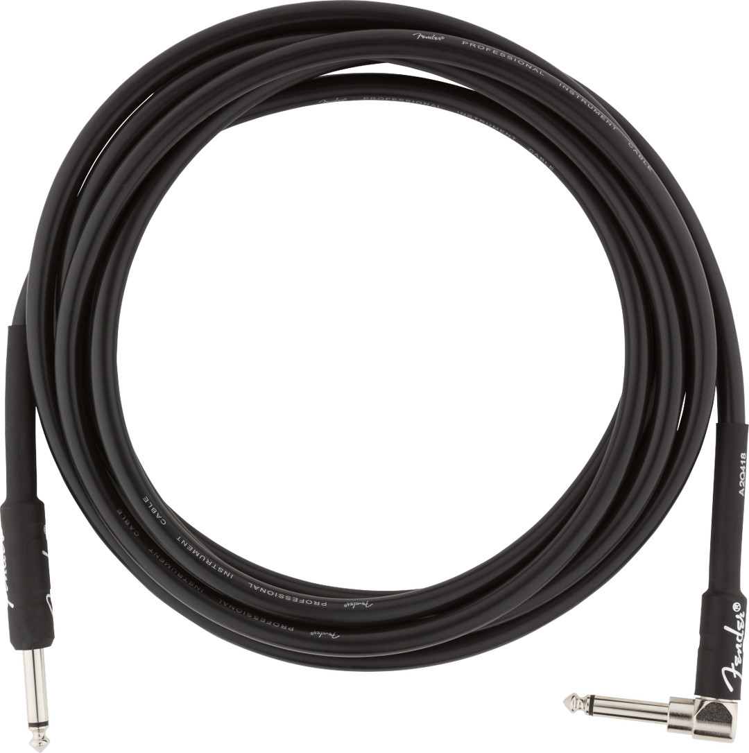 Fender Professional Kitarakaapeli Kulmapistoke (Sort, 3m)