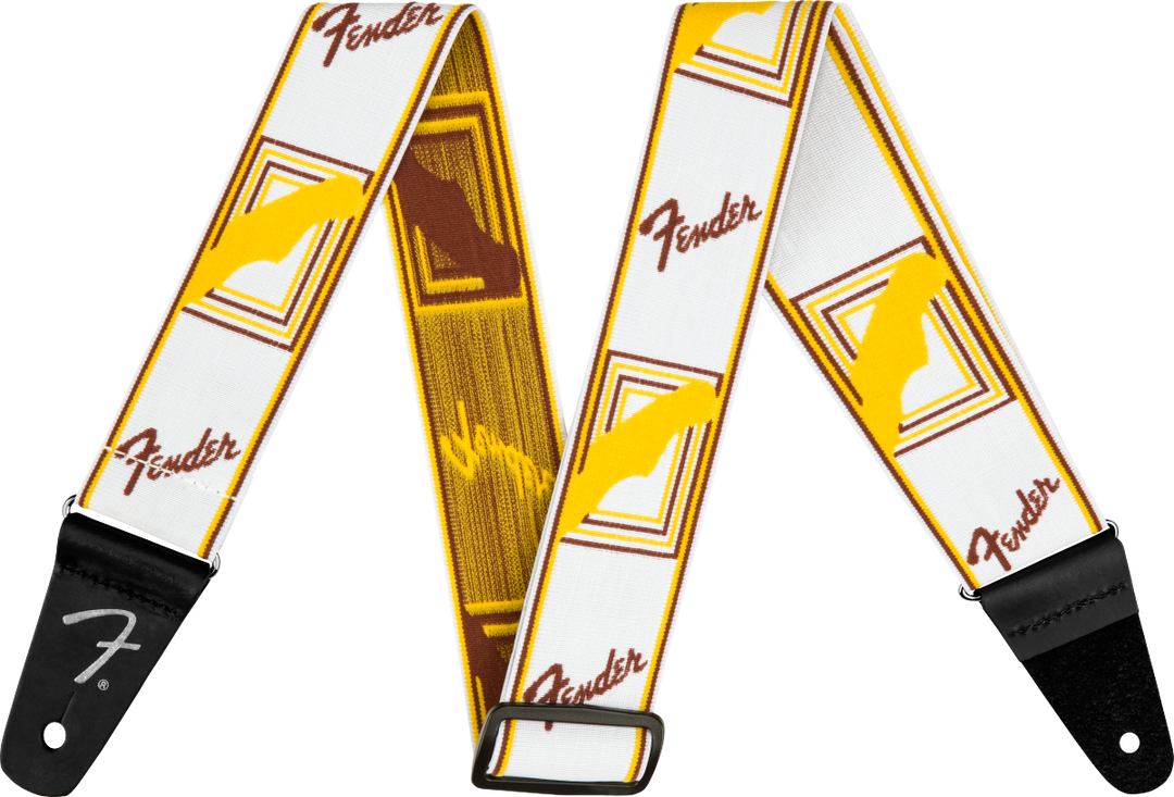 Fender Weighless Kitarahihna (White/Yellow/Brown, 2")