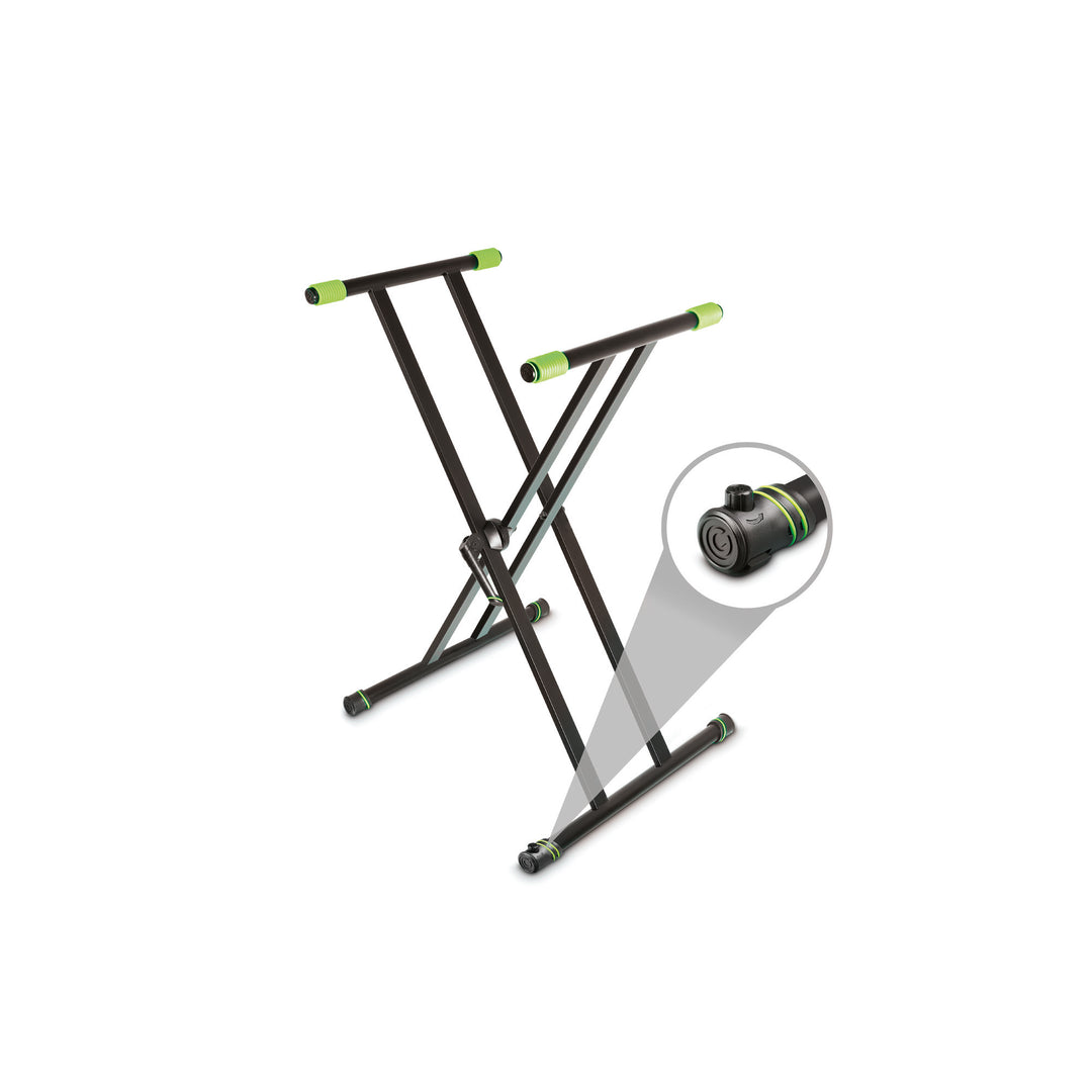 Gravity KSX 2 RD SET 2 - Kaksinkertainen X-mallinen kosketinsoitinteline ja tukitaso, setti 2