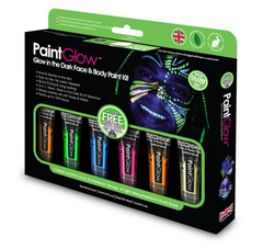 Glow in Dark UV kasvo- ja vartalomaalaus setti