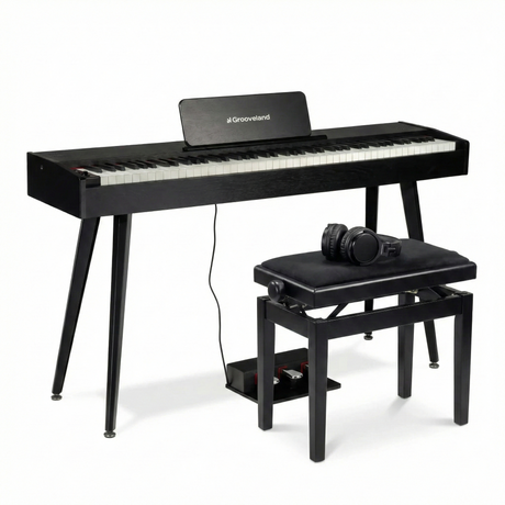 Grooveland DDP-140 sähköpiano (Musta) Bundle
