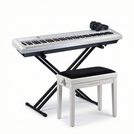 Grooveland P450 sähköpiano (Valkoinen) Täydellinen paketti
