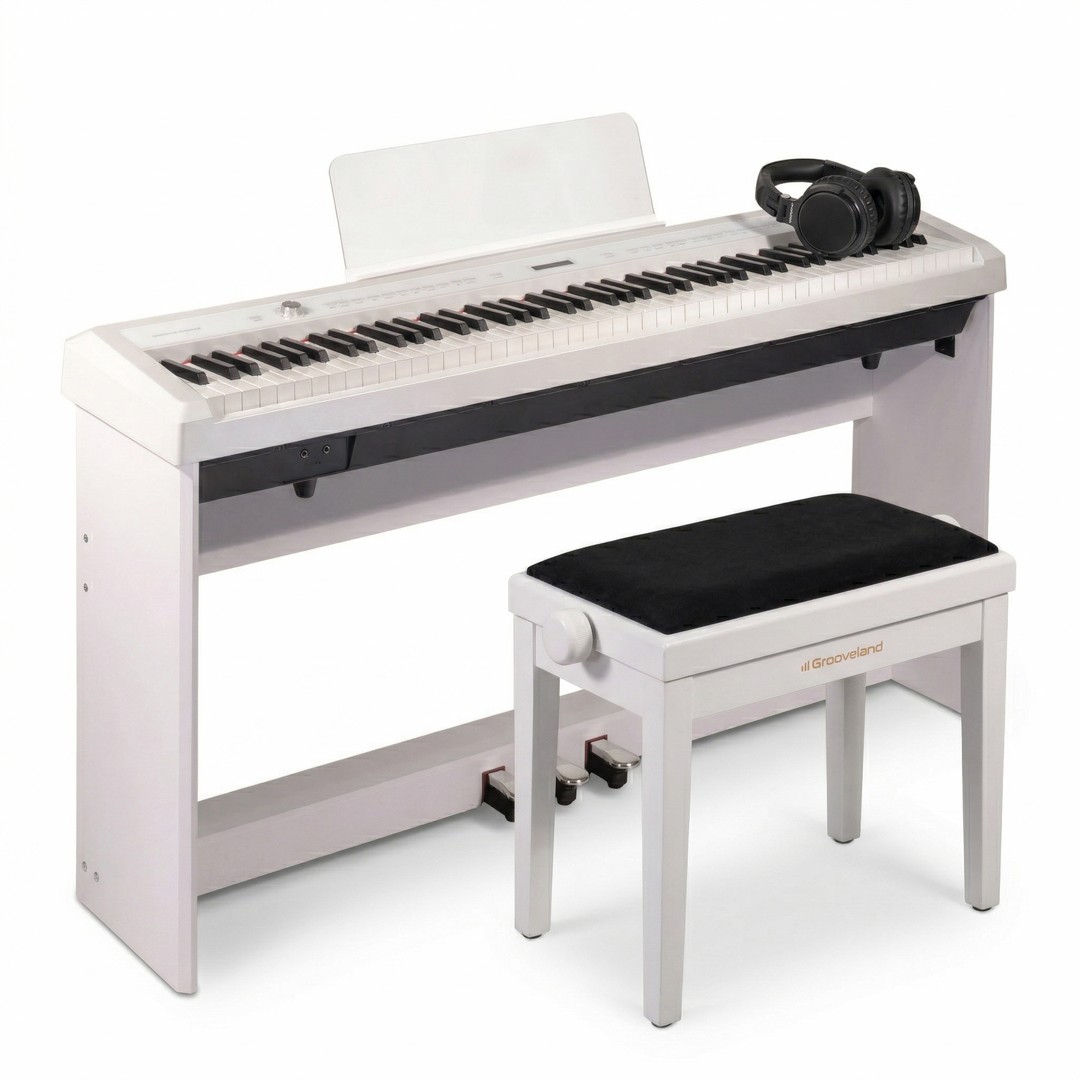 Grooveland P22 täydellinen Piano Pack, Valkoinen