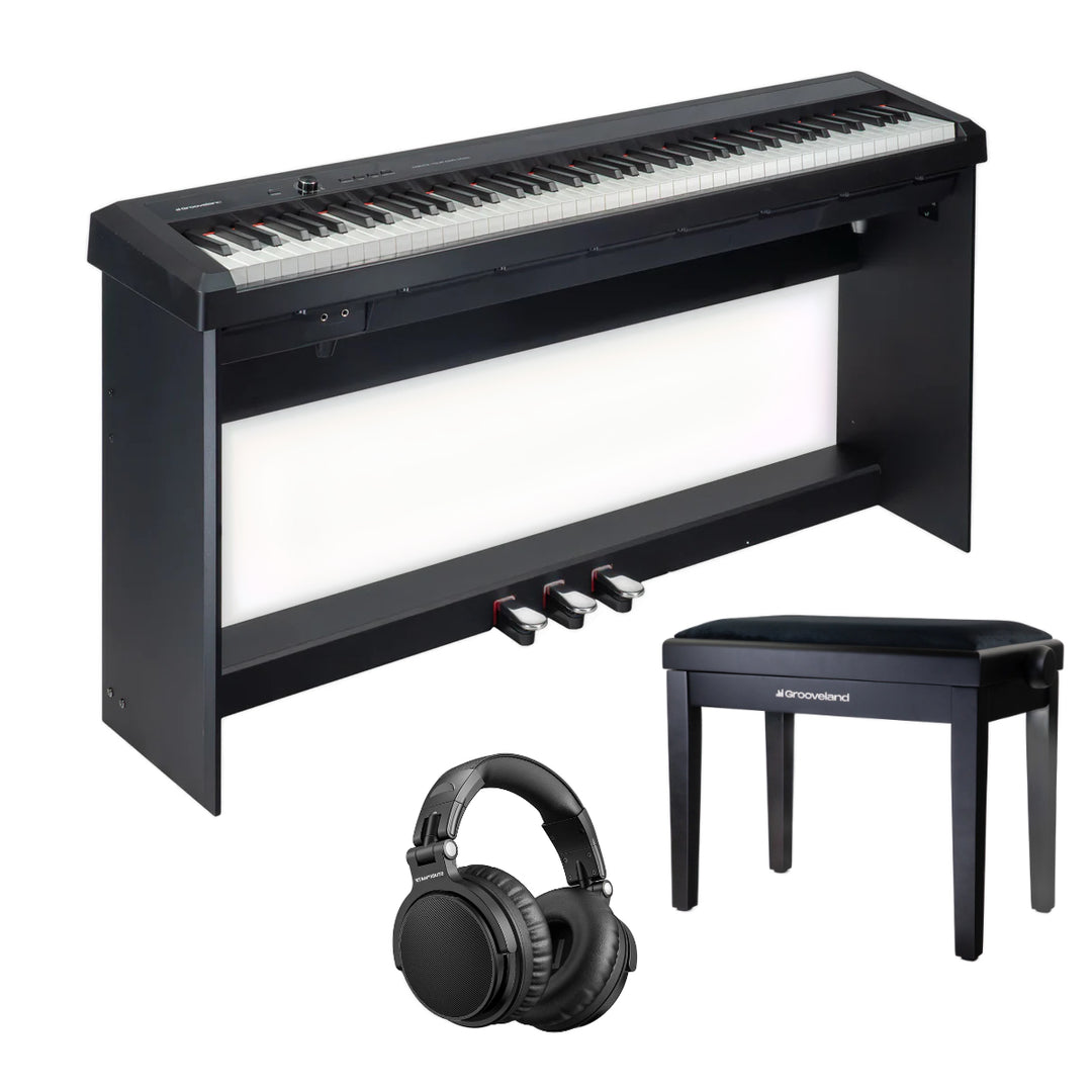 Grooveland P450 täydellinen Piano Pack (Musta)