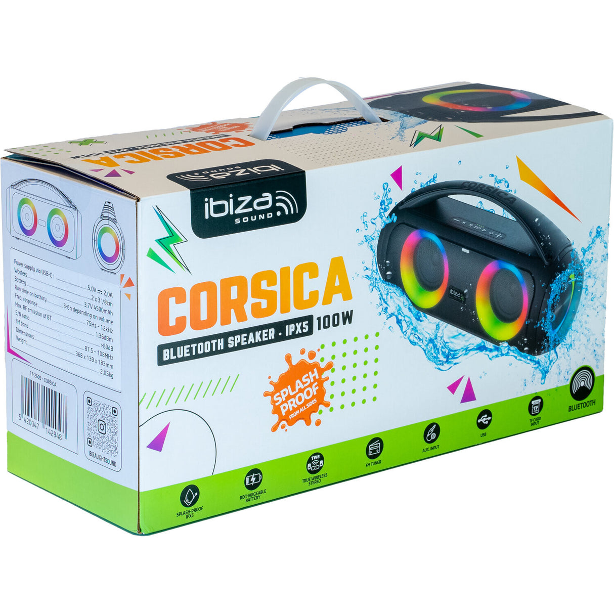 Ibiza CORSICA Boombox Bluetooth Kaiutin
