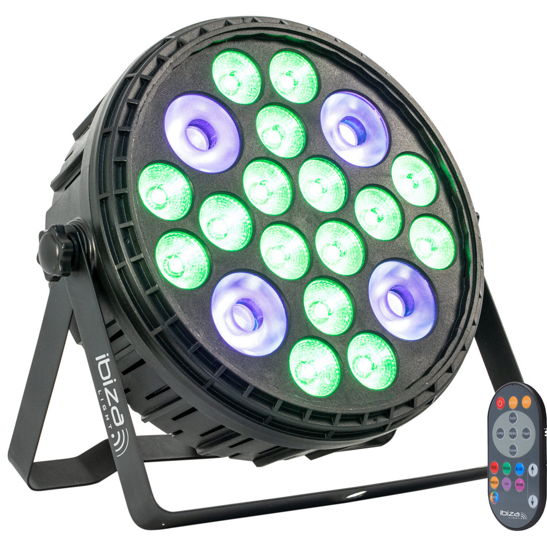 Ibiza XL RGBW+UV Par-lamppu (16x6 + 4x30W)