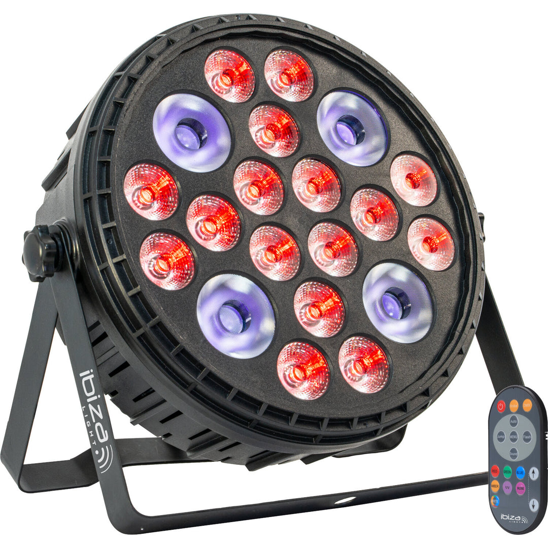 Ibiza XL RGBW+UV Par-lamppu (16x6 + 4x30W)