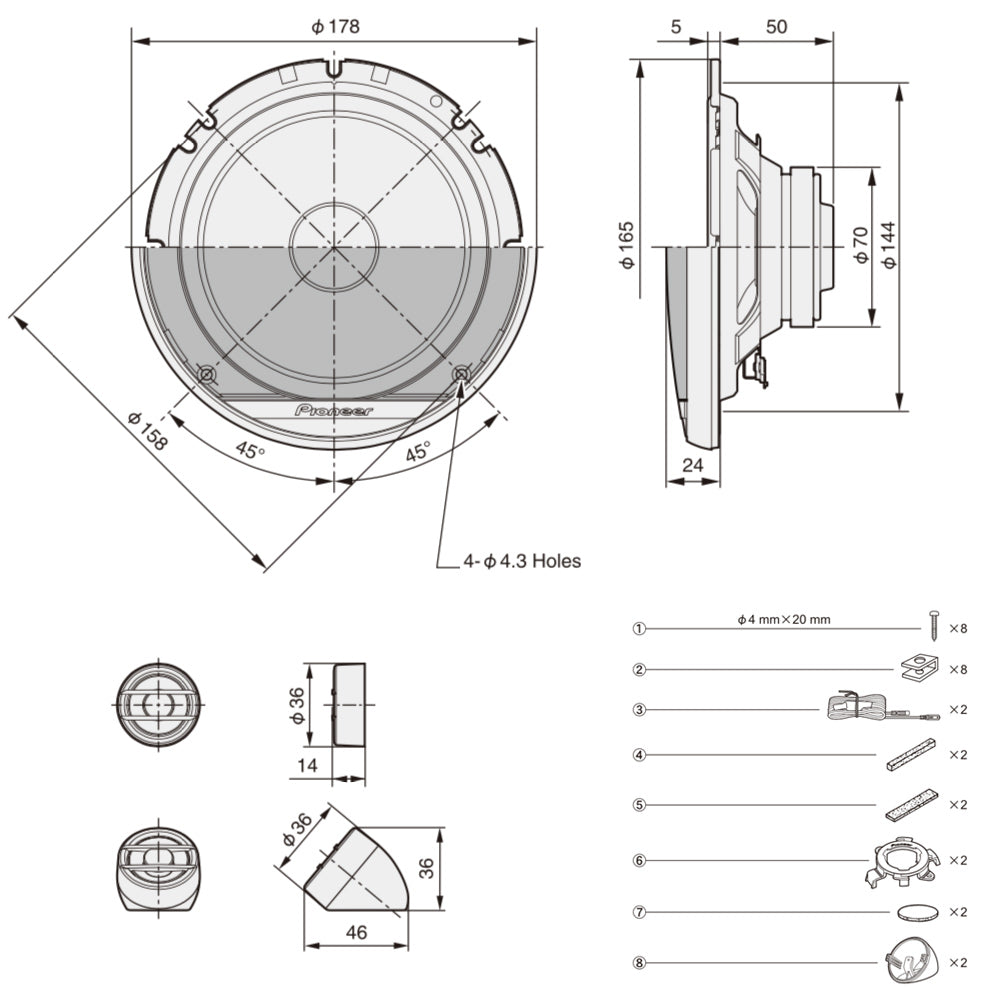 Pioneer TS-G170C 2-tie Autokaiutinjärjestelmä (17cm, 6,5")
