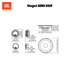 JBL Stage1 Gen2 62 6,5" koaksiaaliset autokaiuttimet
